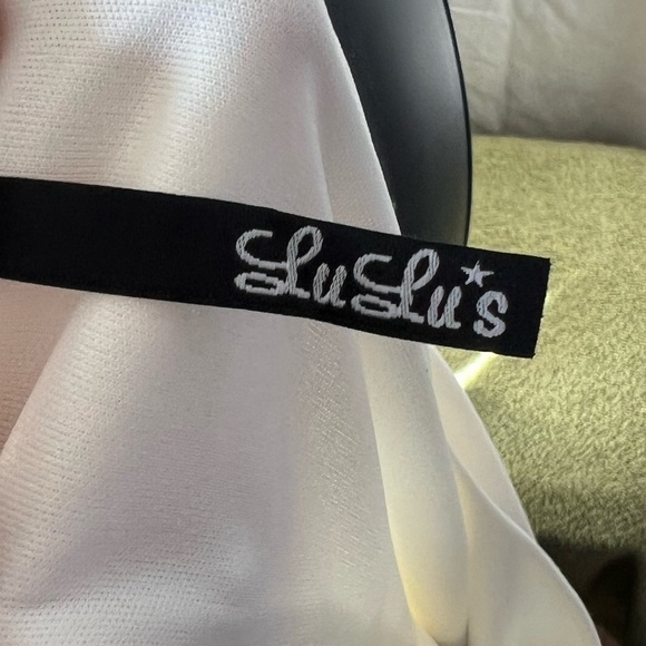 LuLu's Color Block Polyester Midi Dress Green, Black, White Scoop Neck Sz L - Picture 2 of 6